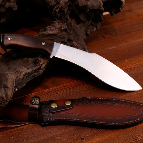 微信图片_20240625142050 GT002 Overlord Kukri Gurkha Knife Wooden Handle Leather Scabbard Curved knife