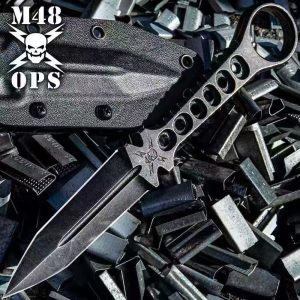 DE029 M48 double-edged Black stone washed steel K Scabbard