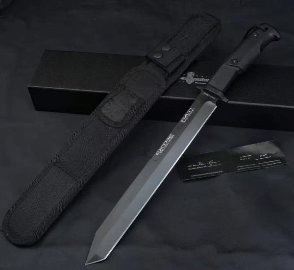 LS090 Extreme Force Bloodline Expansion Long Fixed Blade Knife G10 Handle Nylon cloth knife cover