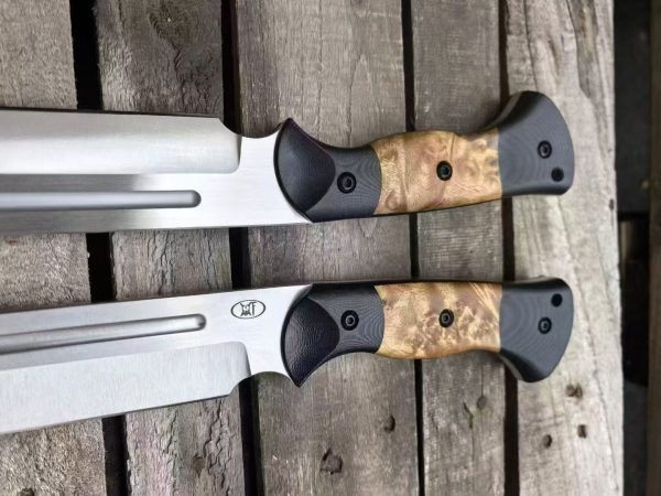 微信图片_2025-08-11_111613_411 LS100 Huajiangfang Brown Bear Big Straight Long Fixed Blade Knife Black G10+White Shadow Wood Handle K Scabbard