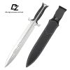 英图 1 DE032 Paladin Double-edged sword G10 Handle Leather scabbard