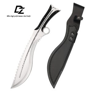 英图 1 GT026 Todd Big Dog with Back Teeth Curved Knife G10 Handle Leather Sheath