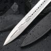 英图 3 DE032 Paladin Double-edged sword G10 Handle Leather scabbard