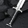 英图 4 DE032 Paladin Double-edged sword G10 Handle Leather scabbard