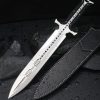 英图 6 DE032 Paladin Double-edged sword G10 Handle Leather scabbard