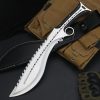 英图 6 GT026 Todd Big Dog with Back Teeth Curved Knife G10 Handle Leather Sheath