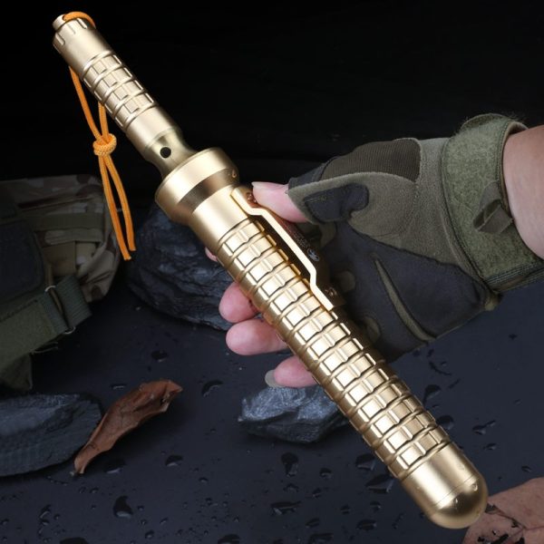 英图 8 LS103 Golden Yellow Ridge Thorn Long Fixed Blade Knife aluminum alloy handle