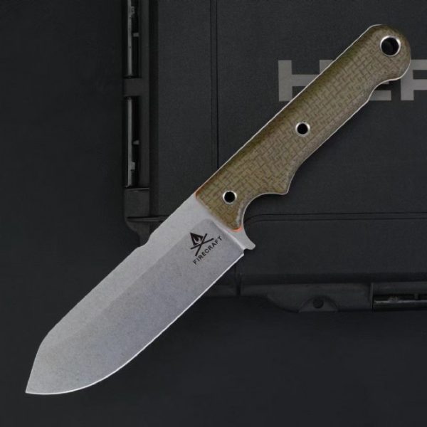 详情-04 SS170 White River Tactical Straight Knife in the United States Short Fixed Blade Knife Two tone linen handle K Scabbard