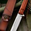 详情-1 SS161 Extreme Military Sanctions Short Fixed Blade Knife Wooden Handle Leather Sheath