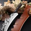 详情-11 LS097Xingrui Multi functional Diesel Knife Long Fixed Blade Knife Wooden Handle Leather Sheath