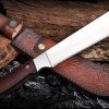 详情-11 LS096 troubleshooting Long Fixed Blade Knife Wooden Handle Leather Sheath
