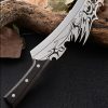 详情-12 LS097Xingrui Multi functional Diesel Knife Long Fixed Blade Knife Wooden Handle Leather Sheath