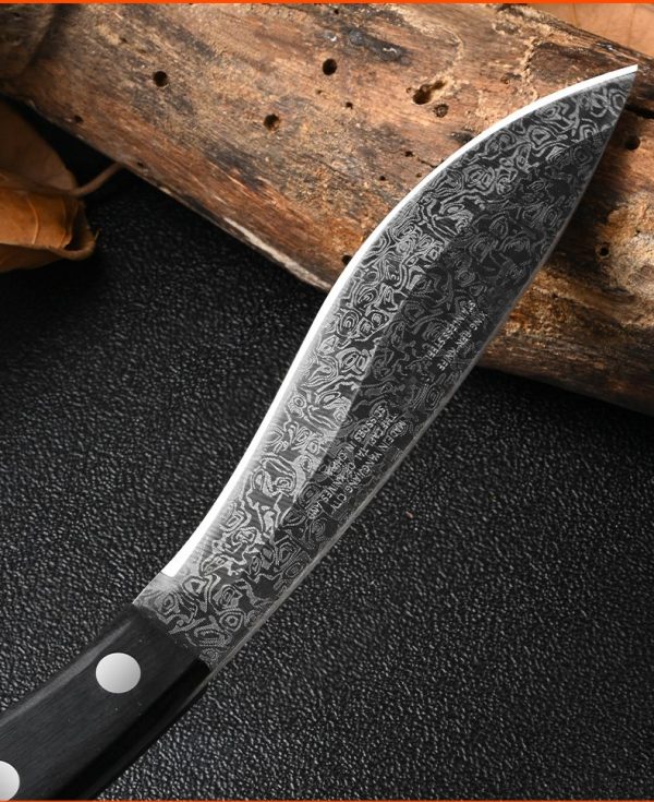 详情-12 GT025 Xingrui Jiwen Dog Leg Curved Knife Wooden Handle Leather Sheath