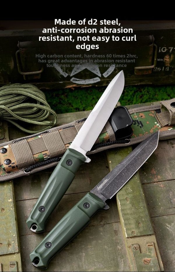 详情-12 SS159 Crown (Black Blade/Blade)Short Fixed Blade Knife G10 Handle Nylon cloth knife cover