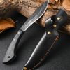 详情-13 GT025 Xingrui Jiwen Dog Leg Curved Knife Wooden Handle Leather Sheath