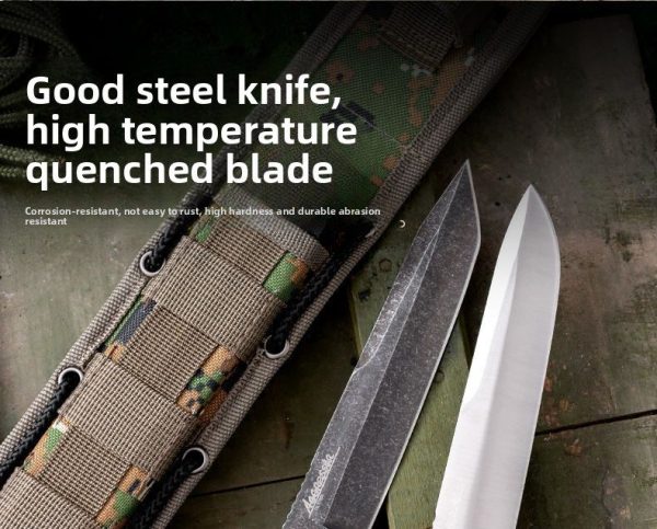 详情-16 SS159 Crown (Black Blade/Blade)Short Fixed Blade Knife G10 Handle Nylon cloth knife cover