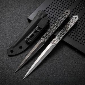 DE031Tea needle breaking ice cone Double-edged Knife All steel handle K Scabbard