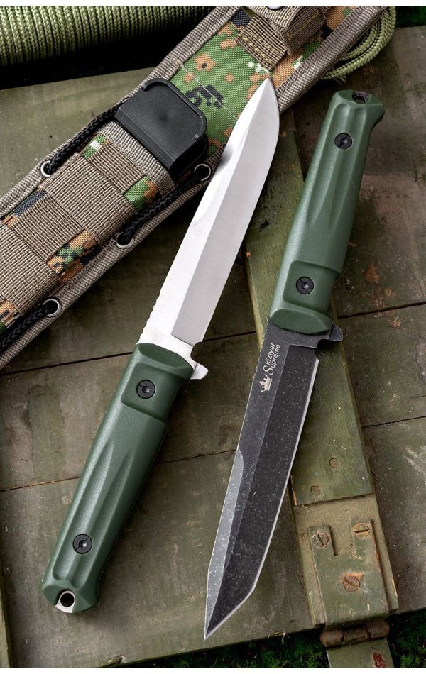 详情-20 SS159 Crown (Black Blade/Blade)Short Fixed Blade Knife G10 Handle Nylon cloth knife cover