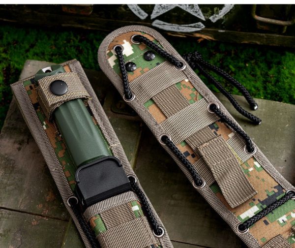 详情-21 SS159 Crown (Black Blade/Blade)Short Fixed Blade Knife G10 Handle Nylon cloth knife cover