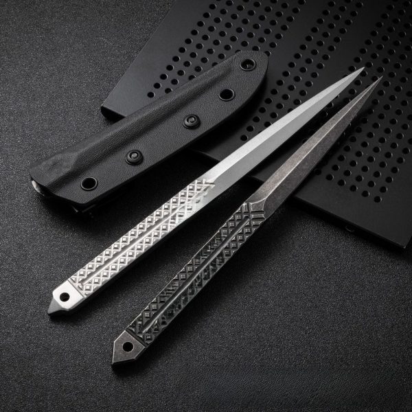 详情-3 DE031Tea needle breaking ice cone Double-edged Knife All steel handle K Scabbard