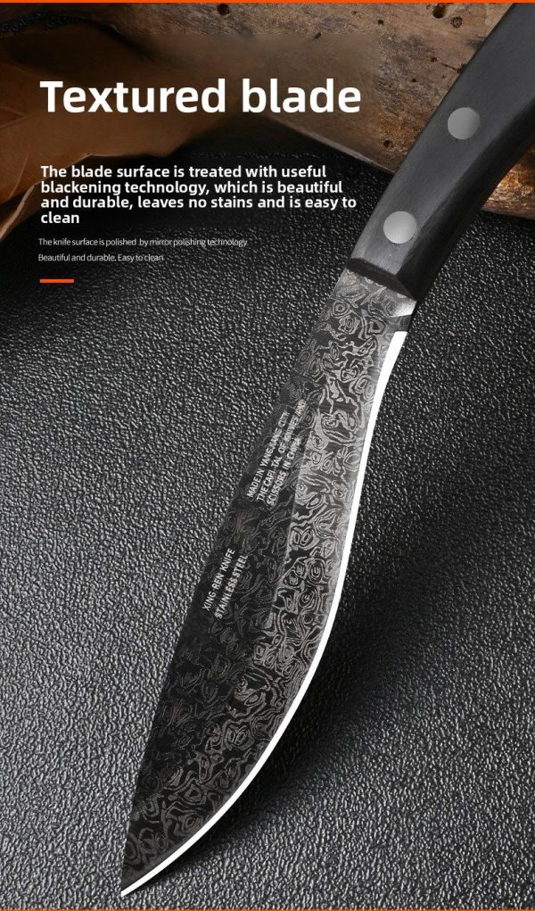 详情-3 GT025 Xingrui Jiwen Dog Leg Curved Knife Wooden Handle Leather Sheath