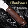 详情-5 LS096 troubleshooting Long Fixed Blade Knife Wooden Handle Leather Sheath