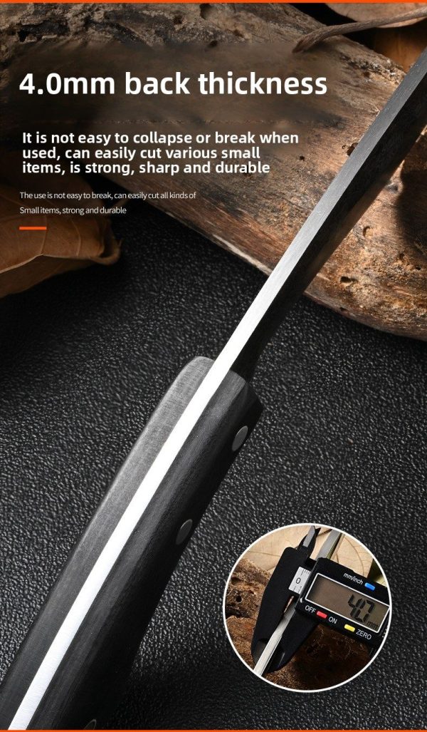 详情-6 GT025 Xingrui Jiwen Dog Leg Curved Knife Wooden Handle Leather Sheath