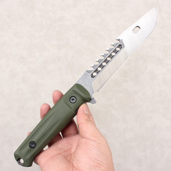 详情-6 SS162 Extreme Martial Aggression (Black/Green) Short Fixed Blade Knife G10 Handle Nylon cloth knife cover