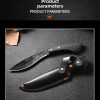 详情-7 GT025 Xingrui Jiwen Dog Leg Curved Knife Wooden Handle Leather Sheath