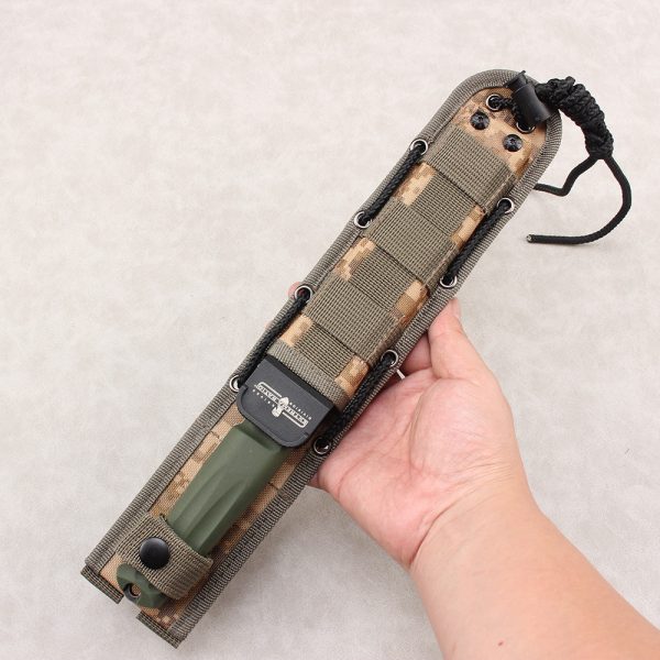 详情-7 SS162 Extreme Martial Aggression (Black/Green) Short Fixed Blade Knife G10 Handle Nylon cloth knife cover