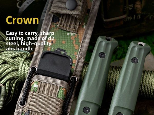 详情-8 SS159 Crown (Black Blade/Blade)Short Fixed Blade Knife G10 Handle Nylon cloth knife cover