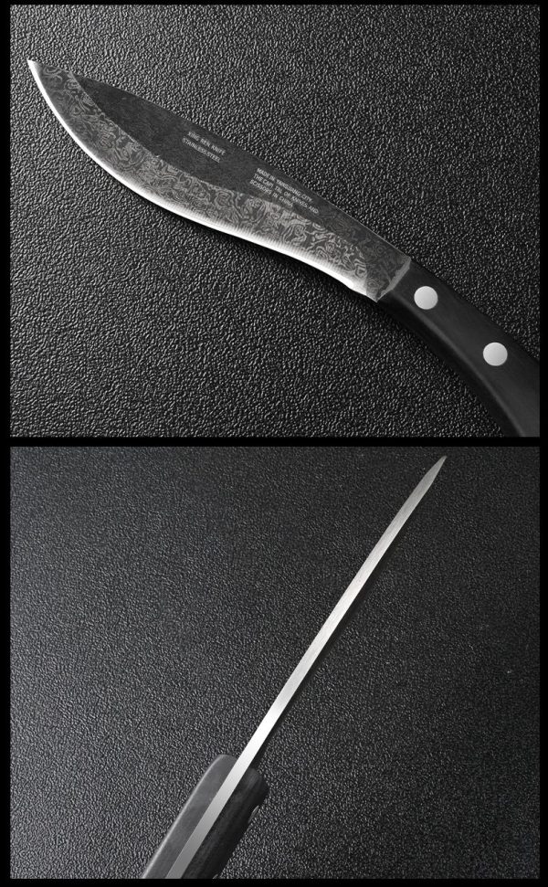 详情-9 GT025 Xingrui Jiwen Dog Leg Curved Knife Wooden Handle Leather Sheath