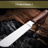 详情-9 LS096 troubleshooting Long Fixed Blade Knife Wooden Handle Leather Sheath