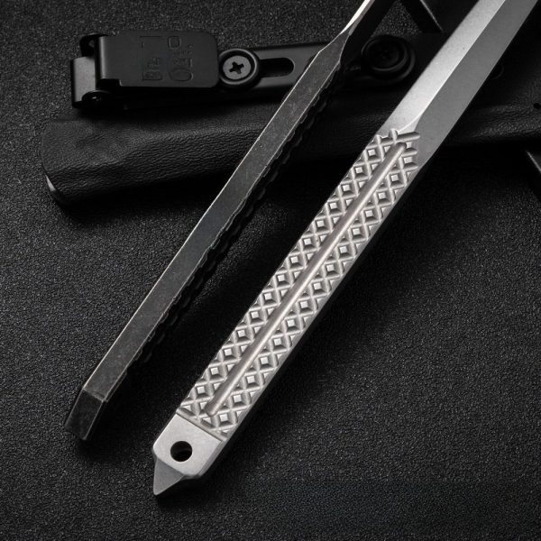 详情-9 DE031Tea needle breaking ice cone Double-edged Knife All steel handle K Scabbard