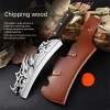 麒麟户外刀+麒麟户外刀皮套 LS097Xingrui Multi functional Diesel Knife Long Fixed Blade Knife Wooden Handle Leather Sheath
