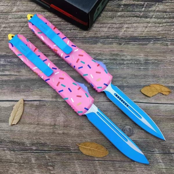 8433f870aa4ea2c2 ZC013 Micro tech donuts straight out OTF Knife G10 Handle