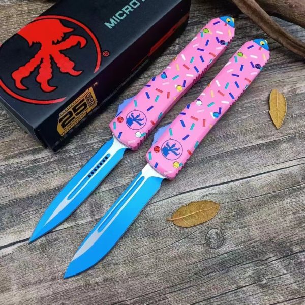 9287fcfb39f08f2e ZC013 Micro tech donuts straight out OTF Knife G10 Handle