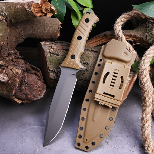 SS148 B3 Pacific (Black/Desert) Short Fixed Blade Knife G10 Handle K Scabbard