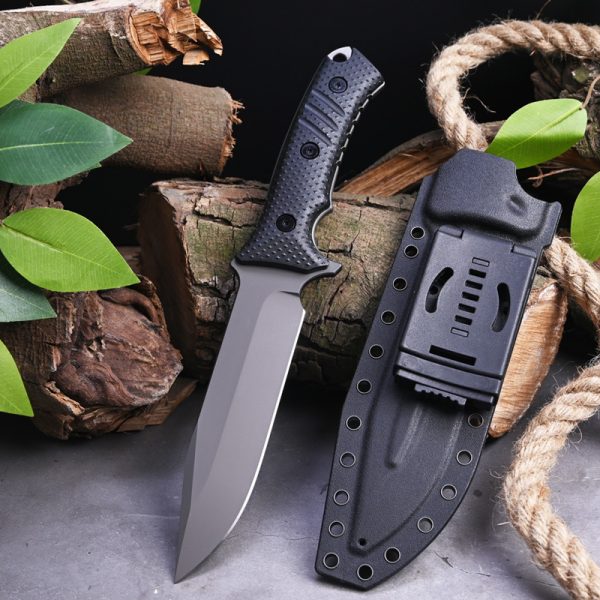 SS148 B3 Pacific (Black/Desert) Short Fixed Blade Knife G10 Handle K Scabbard