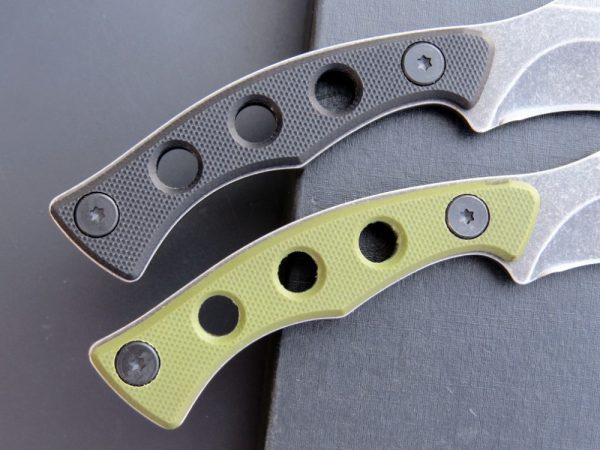 SS136 EF112 (black/green)Short Fixed Blade Knife G10 Handle K Scabbard