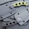 SS136 EF112 (black/green)Short Fixed Blade Knife G10 Handle K Scabbard