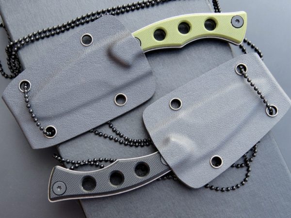 SS136 EF112 (black/green)Short Fixed Blade Knife G10 Handle K Scabbard