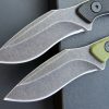 SS136 EF112 (black/green)Short Fixed Blade Knife G10 Handle K Scabbard