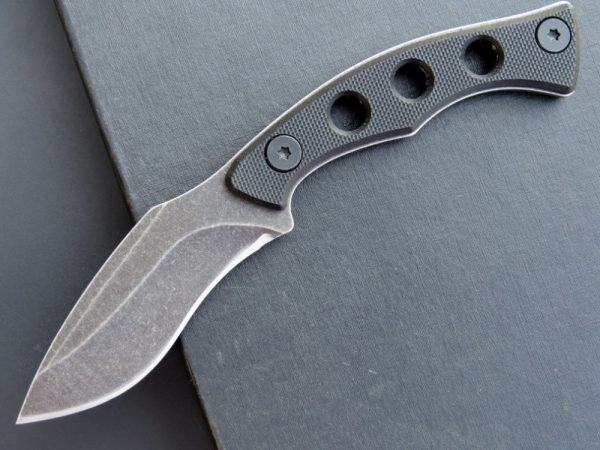 SS136 EF112 (black/green)Short Fixed Blade Knife G10 Handle K Scabbard