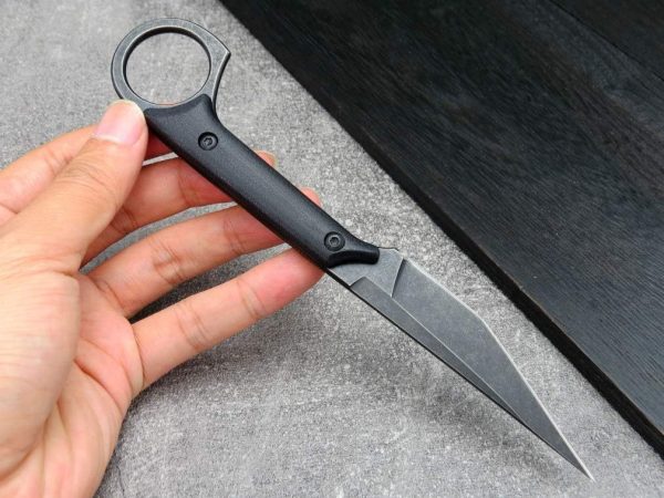 blk13125 (2) SS137 C1140(绿/黑/银)Short Fixed Blade Knife G10 Handle K Scabbard