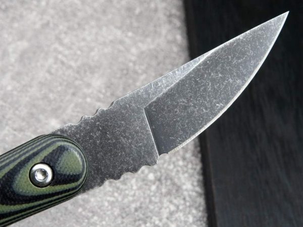 blk13256 (10) SS138 C1390 (black/silver) Short Fixed Blade Knife G10 Handle K Scabbard