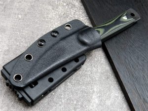 SS138 C1390 (black/silver) Short Fixed Blade Knife G10 Handle K Scabbard