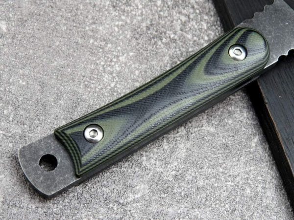 blk13256 (3) SS138 C1390 (black/silver) Short Fixed Blade Knife G10 Handle K Scabbard