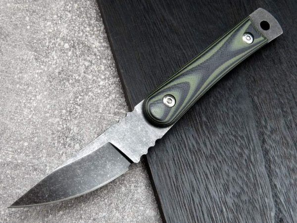 blk13256 (4) SS138 C1390 (black/silver) Short Fixed Blade Knife G10 Handle K Scabbard