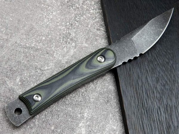 blk13256 (5) SS138 C1390 (black/silver) Short Fixed Blade Knife G10 Handle K Scabbard